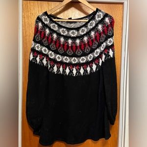 Style & Co. Womens Sweater Black, Red, White, Grey Sz Large